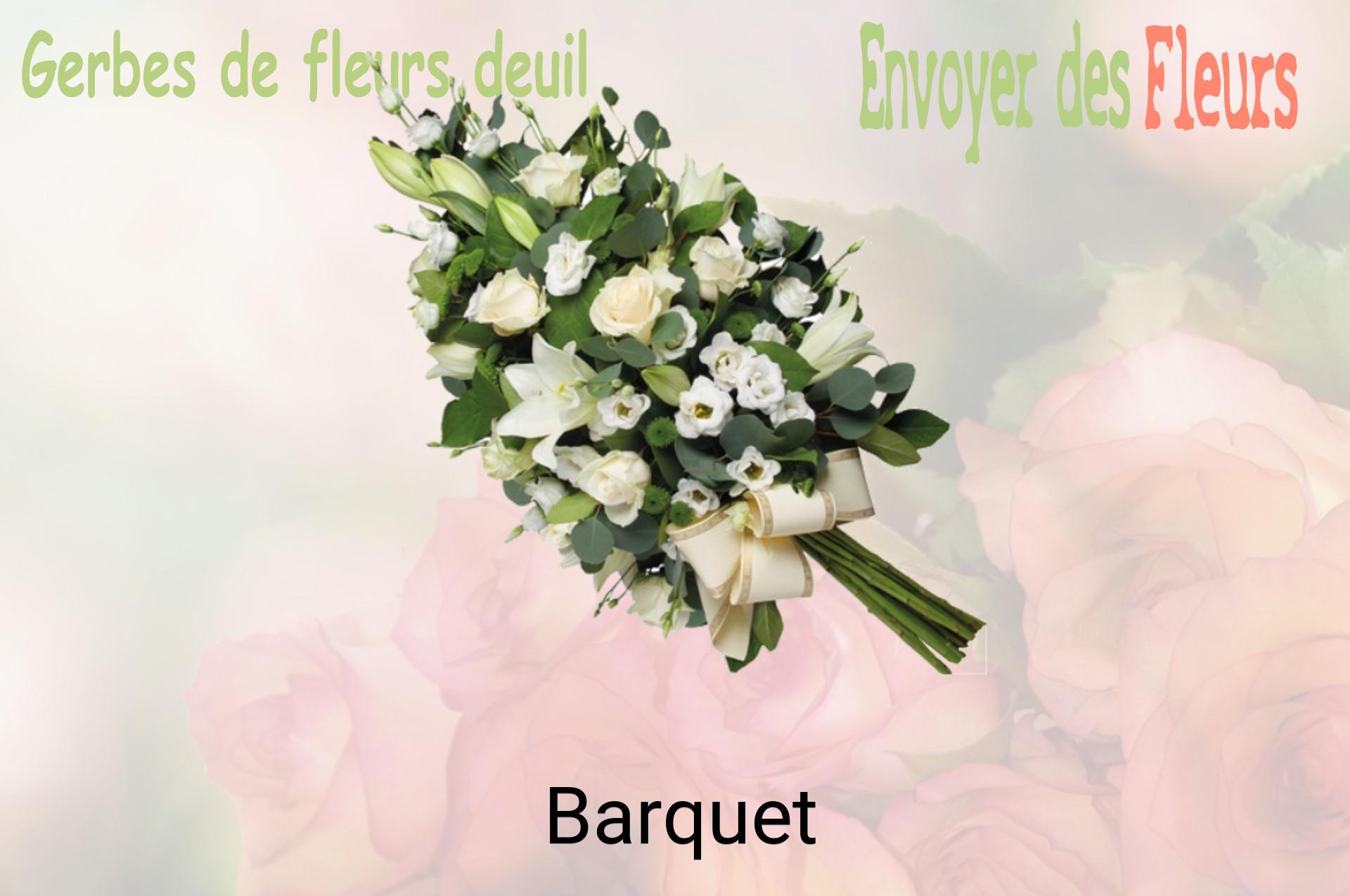 Gerbe de fleurs de deuil livrée à Barquet